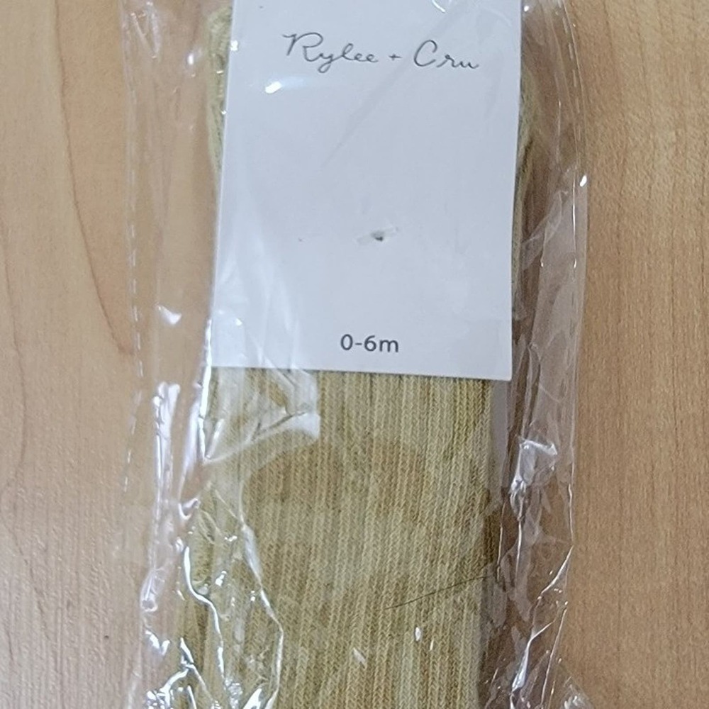 Rylee + Cru Citron Solid Ribbed Tights NWT